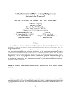 Fast Synchronization on Shared-Memory Multiprocessors: An Architectural Approach