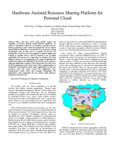 Hardware Assisted Resource Sharing Platform for Personal Cloud