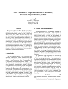 Some Guidelines for Proportional Share CPU Scheduling in General-Purpose Operating Systems