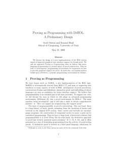 Proving as Programming with DrHOL: A Preliminary Design