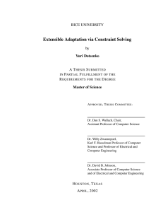 Extensible Adaptation via Constraint Solving RICE UNIVERSITY by A T