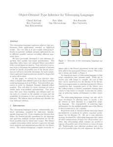 Object-Oriented Type Inference for Telescoping Languages Cheryl McCosh Eric Allen Ken Kennedy