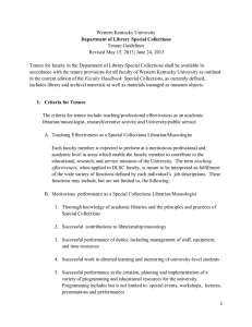 Western Kentucky University Tenure Guidelines Revised May 15, 2013; June 24, 2013