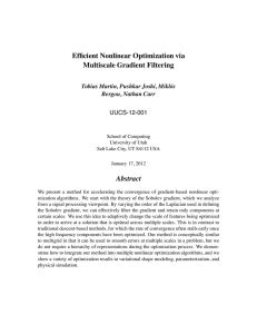 Efficient Nonlinear Optimization via Multiscale Gradient Filtering Abstract Tobias Martin, Pushkar Joshi, Mikl´os