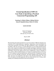 Formal Specification of MPI 2.0: Case Study in Specifying a Practical Abstract