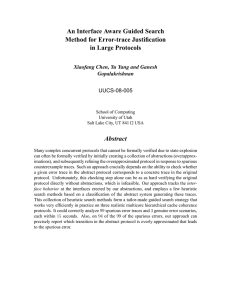 An Interface Aware Guided Search Method for Error-trace Justification in Large Protocols Abstract