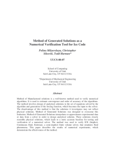 Method of Generated Solutions as a  Polina Milyavskaya, Christopher