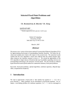 Selected Fixed Point Problems and Algorithms Abstract Ch. Booniasirivat, K. Sikorski,