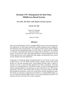 Dynamic CPU Management for Real-Time, Middleware-Based Systems Abstract