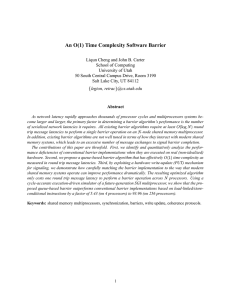 An O(1) Time Complexity Software Barrier