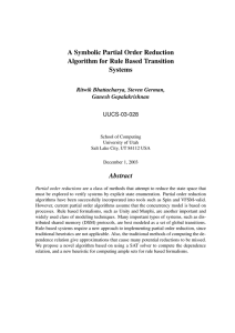 A Symbolic Partial Order Reduction Algorithm for Rule Based Transition Systems Abstract