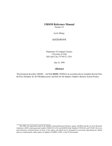 URSIM Reference Manual Abstract Lixin Zhang UUCS-00-015