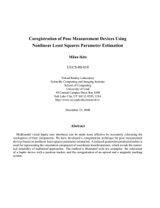 Coregistration of Pose Measurement Devices Using Nonlinear Least Squares Parameter Estimation UUCS-00-018