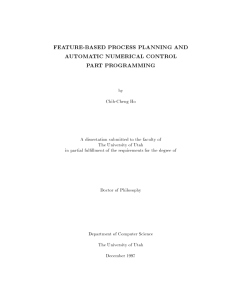 FEATURE-BASED PROCESS PLANNING AND AUTOMATIC NUMERICAL CONTROL PART PROGRAMMING