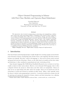 Object-Oriented Programming in Scheme with First-Class Modules and Operator-Based Inheritance