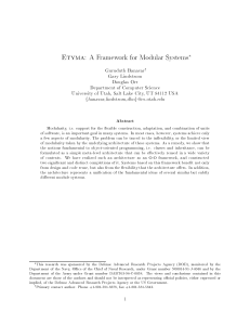 : A Framework for Modular Systems Etyma