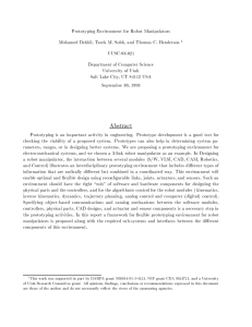 Prototyping Environment for Robot Manipulators UUSC-93-021