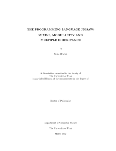 THE PROGRAMMING LANGUAGE JIGSAW: MIXINS, MODULARITY AND MULTIPLE INHERITANCE
