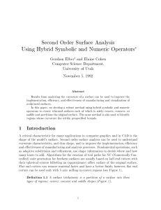 Second Order Surface Analysis Using Hybrid Symbolic and Numeric Operators Gershon Elber