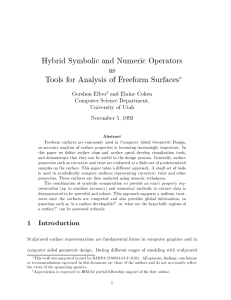 Hybrid Symbolic and Numeric Operators as Tools for Analysis of Freeform Surfaces