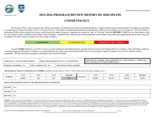 2015-2016 PROGRAM REVIEW REPORT BY DISCIPLINE COSMETOLOGY