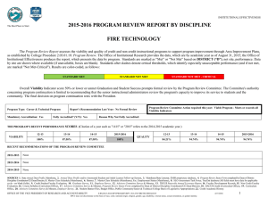 2015-2016 PROGRAM REVIEW REPORT BY DISCIPLINE FIRE TECHNOLOGY