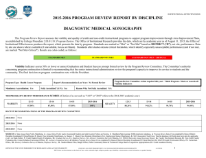 2015-2016 PROGRAM REVIEW REPORT BY DISCIPLINE DIAGNOSTIC MEDICAL SONOGRAPHY