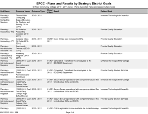 EPCC - Plans and Results by Strategic District Goals