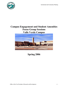 Campus Engagement and Student Amenities Focus Group Sessions Valle Verde Campus