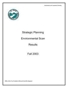 Strategic Planning  Environmental Scan Results
