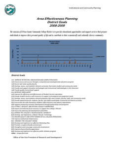 Area Effectiveness Planning District Goals 2008-2009
