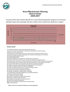Area Effectiveness Planning District Goals 2006-2007