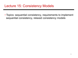 Lecture 15: Consistency Models