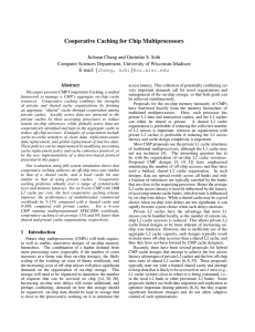 Cooperative Caching for Chip Multiprocessors