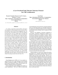 A Low Overhead Fault Tolerant Coherence Protocol for CMP Architectures