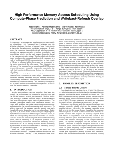 High Performance Memory Access Scheduling Using Compute-Phase Prediction and Writeback-Refresh Overlap