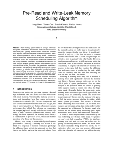 Pre-Read and Write-Leak Memory Scheduling Algorithm