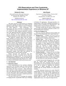 CPU Reservations and Time Constraints: Implementation Experience on Windows NT John Regehr