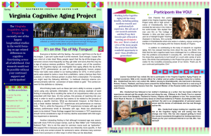 Virginia Cognitive Aging Project The is currently one of the