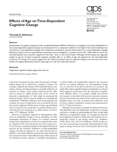 Effects of Age on Time-Dependent Cognitive Change Research Article