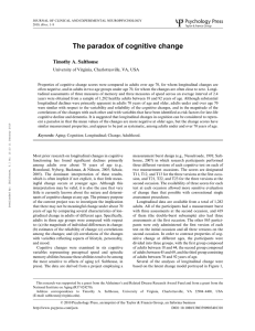 The paradox of cognitive change Timothy A. Salthouse