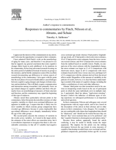 Responses to commentaries by Finch, Nilsson et al., Abrams, and Schaie