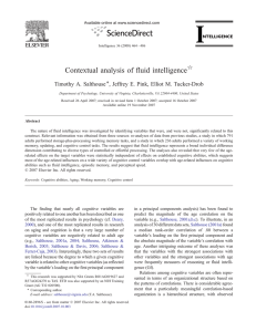 Contextual analysis of fluid intelligence Timothy A. Salthouse ⁎