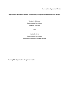 Developmental Review  Timothy A. Salthouse Department of Psychology