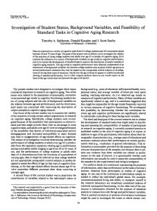 Investigation of Student Status, Background Variables, and Feasibility of