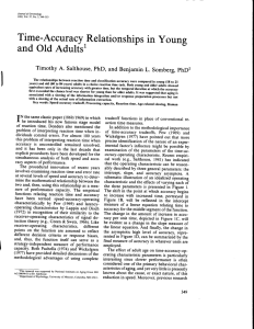 Time-Accuracy,Relationships in young and old  Adultsl
