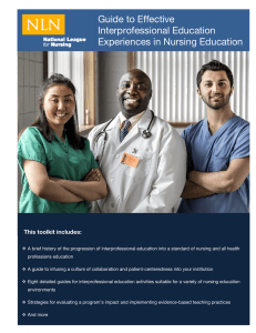 Guide to Effective Interprofessional Education Experiences in Nursing Education
