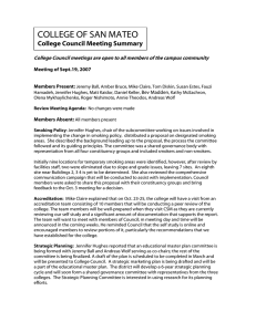 COLLEGE OF SAN MATEO  College Council Meeting Summary