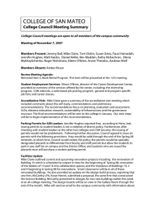 COLLEGE OF SAN MATEO  College Council Meeting Summary