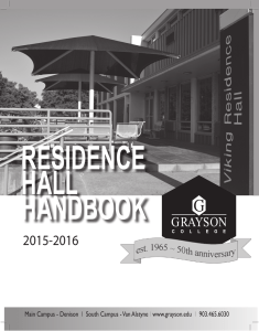 RESIDENCE HALL HANDBOOK 2015-2016